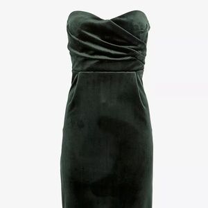 Express Velvet Sweetheart Strapless Midi